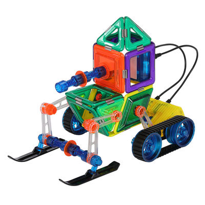 Plastic Magnetische blokken Magnetische tegels Autoset met afstandsbediende motor