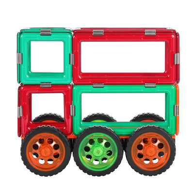 Kinderen Magnetische tegels Voertuigen Twee verdiepingen Sightseeing Bus Magnetische bouwstenen